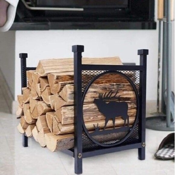 ELK Firewood Log Rack, Iron Wood Lumber Storage Holder Fireplace, Heavy Duty ... - Picture 2 of 16